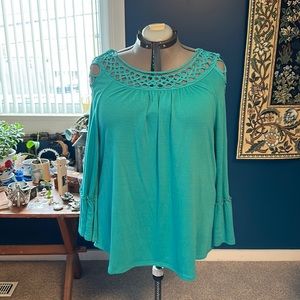 NWOT Teal Est. 1936 Long sleeve Top in 18/20W.